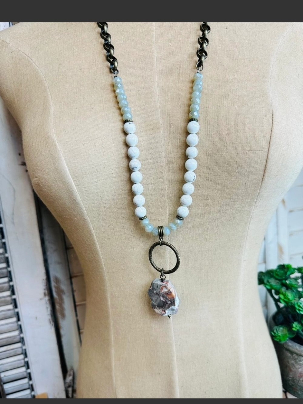New Boho Natural Sage Agate